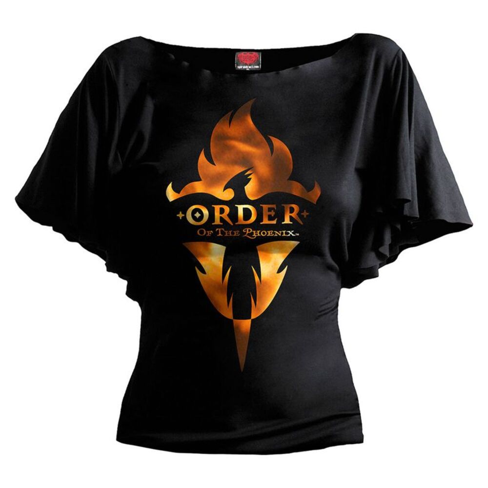 Harry Potter Womens/Ladies The Order Of The Phoenix Back Print Boat Neck / Black